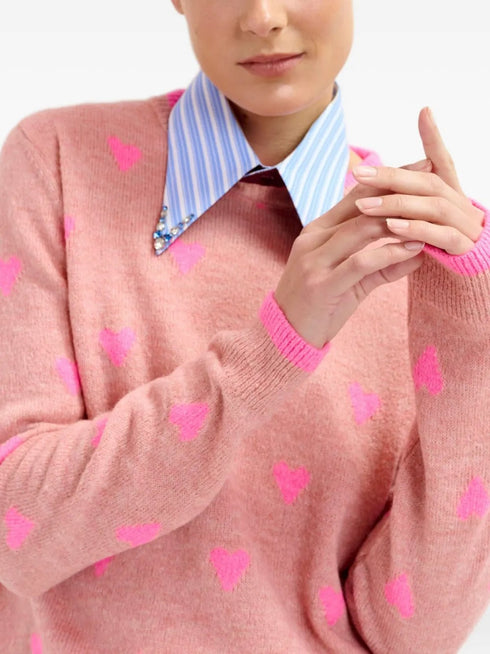 ESSENTIEL ANTWERP ISA JACQUARD HEART PULLOVER